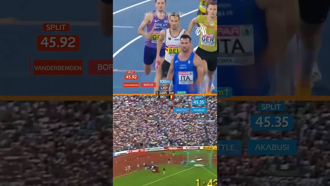Who wins? 👀 #athletics #europeanathletics #trackandfield #relay #headtohead
