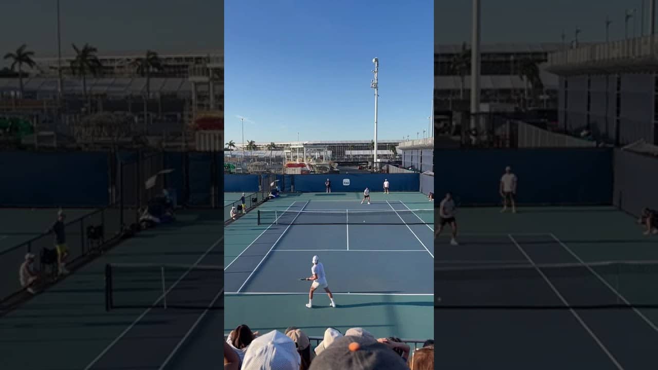 Carlos Alcaraz's unreturned in Miami Open practice with Holger Rune #atptour #atp #tennis #sports
