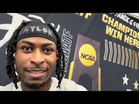 Arkansas’ Tyrice Taylor and Rivaldo Marshall after 1-2 sweep of NCAA 800m
