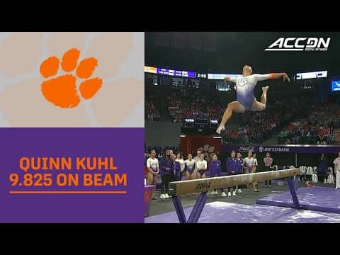 Clemson Junior Quinn Kuhl's 9.825 On Beam Ties For 1st Place