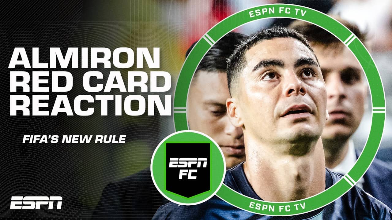 Miguel Almirón sent off for covering his mouth 😳 Breaking down FIFA’s new rule | ESPN FC