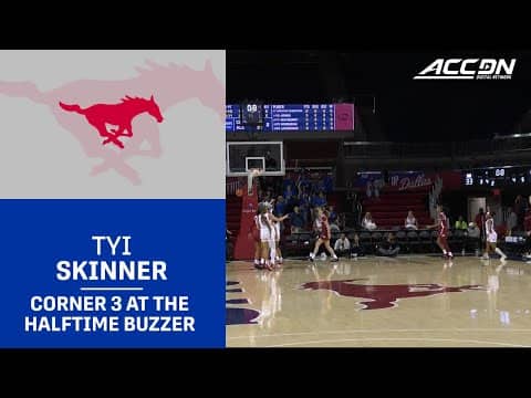 SMU's Tyi Skinner Hits A Corner 3 At The Halftime Buzzer