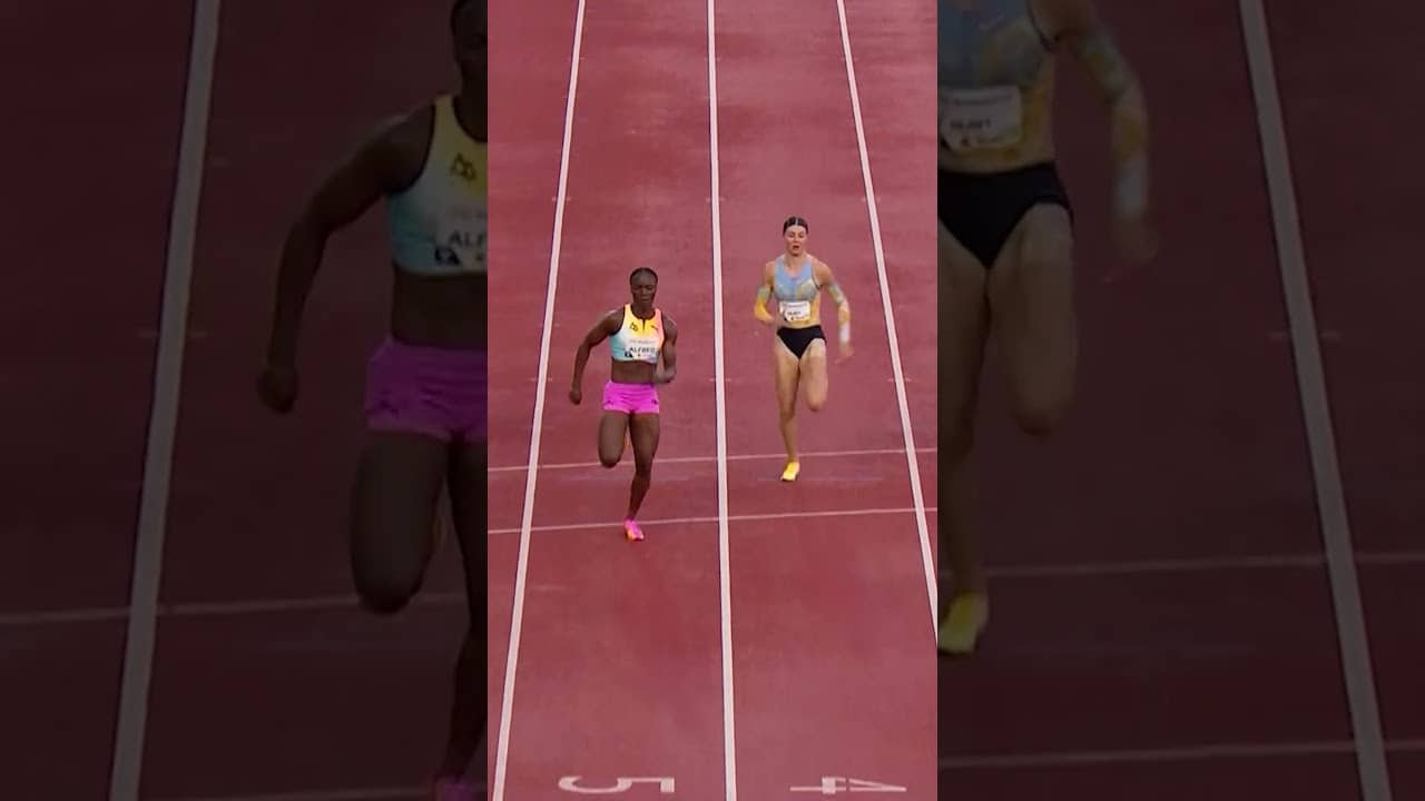 JULIEN ALFRED dominates the field over 100m with 10.76 #DiamondLeague
