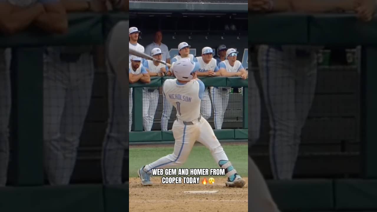 Cooper Nicholson had himself a day 👏#unctarheels #collegebaseball #ncaabaseball #baseball #sports