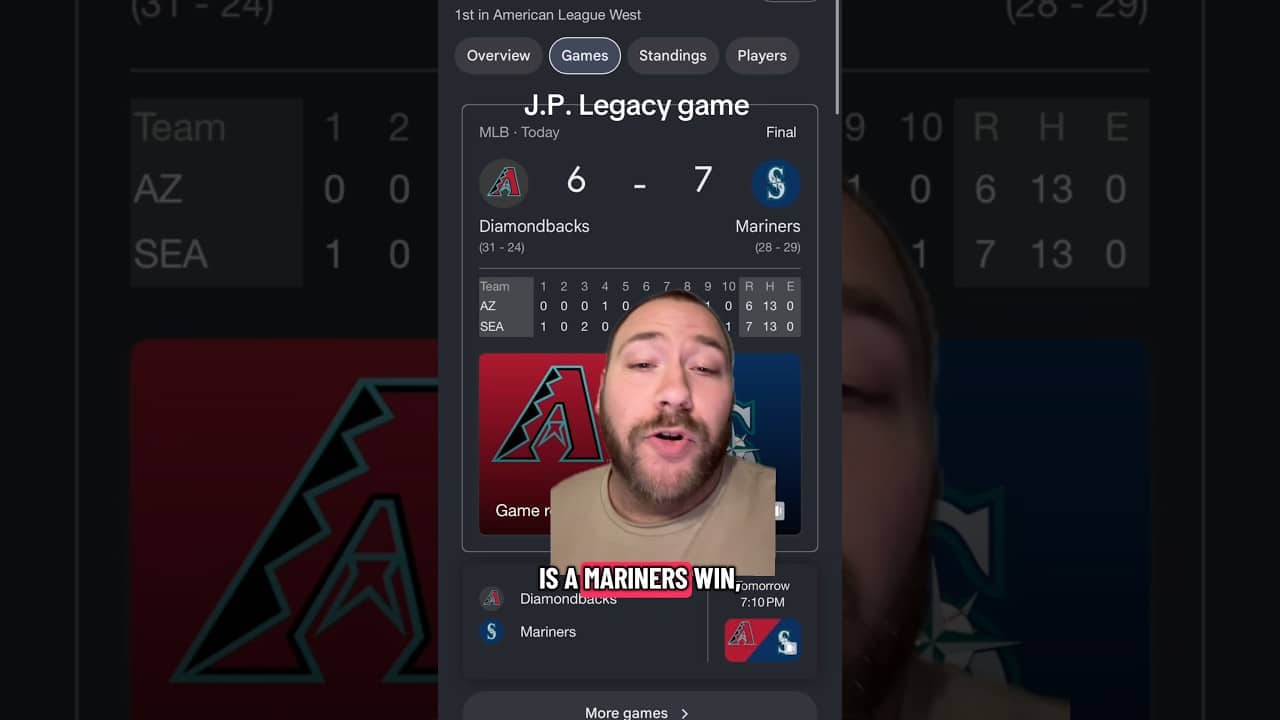 MARINERS SURVIVE GAME 1 VS DBACKS WITH WALK OFF WINNER!