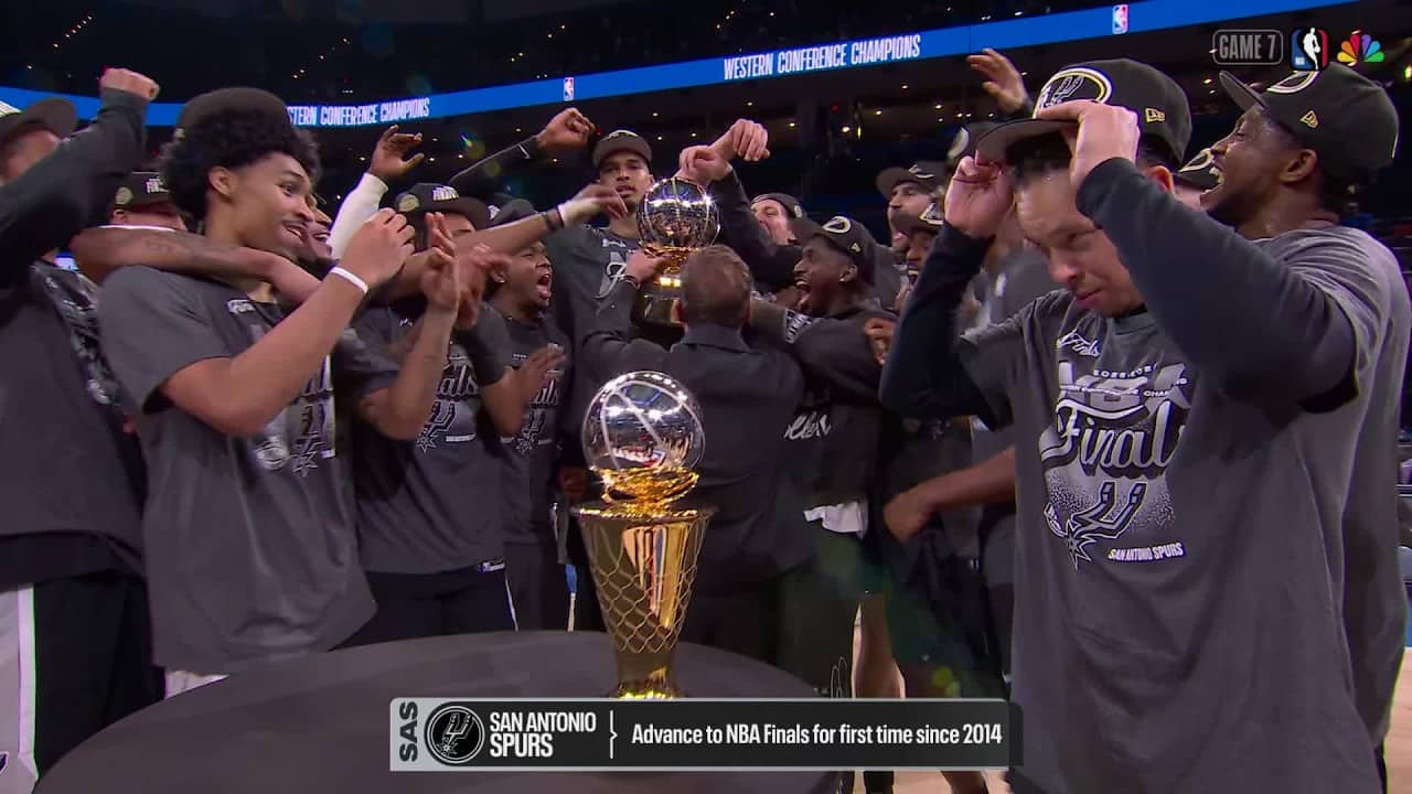 The Spurs Receive The Oscar Robertson Trophy As The 2025-26 NBA Western Conference Champions!