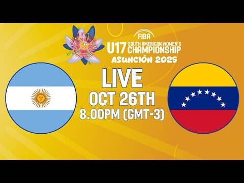 LIVE - Argentina v Venezuela | FIBA U17 South American Women's Championship 2025 | FINAL