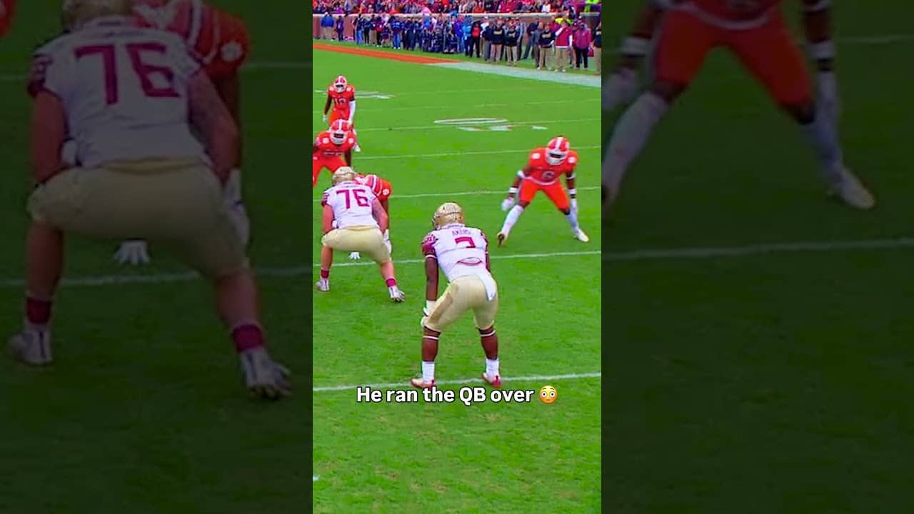 He got leveled 🤯 #clemson #accfootball #collegefootball