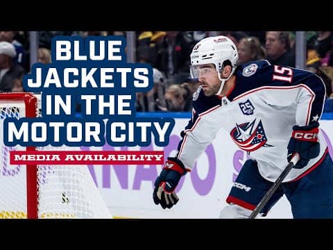 Blue Jackets Arrive to Detroit Ahead of Saturday's Matinee Matchup! | Media Availability