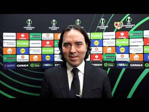 Raúl Martín Presa tras conseguir el pase a la final de la UEFA Conference League.