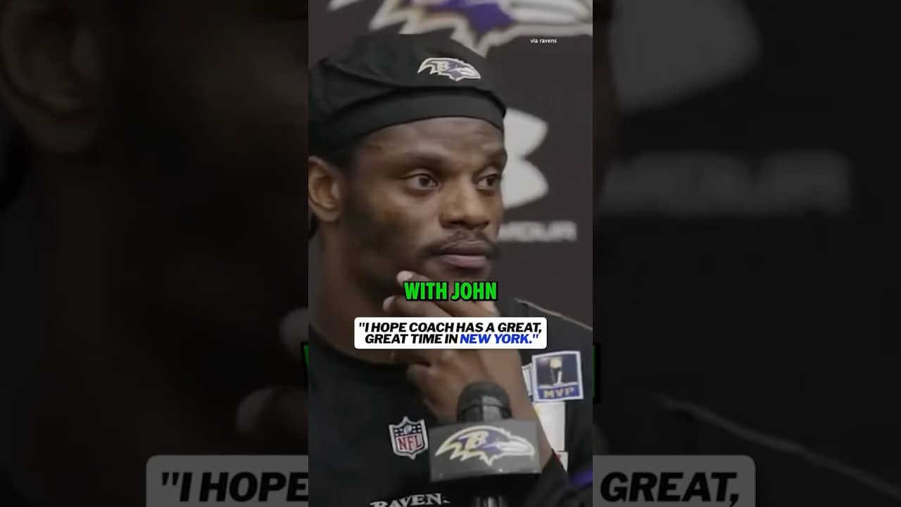 Lamar Jackson talks about John Harbaugh’s next chapter with the Giants.#lamarjackson