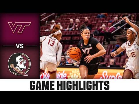 Virginia Tech vs Florida State Game Highlights | 2025-26 ACC Women's Basketball