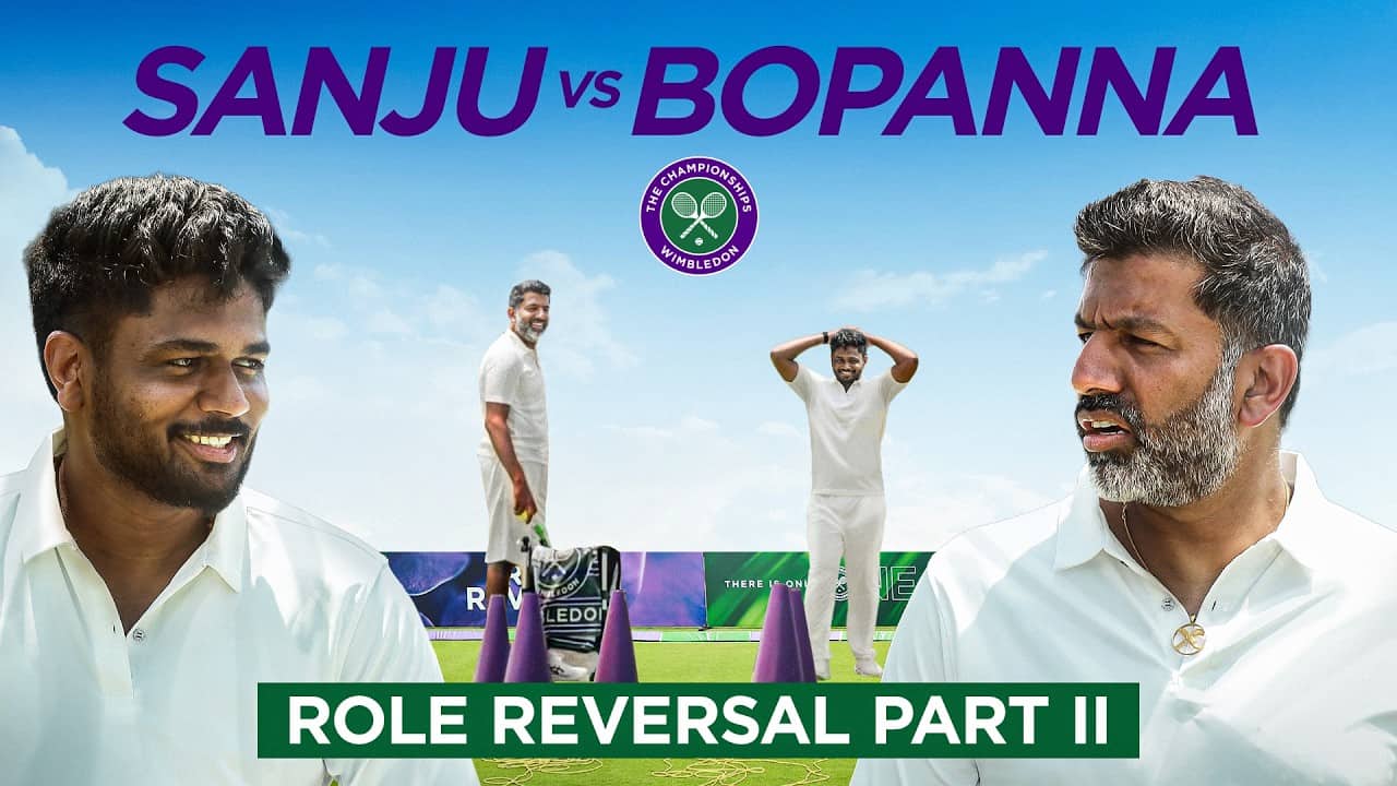Sanju Samson and Rohan Bopanna take on the cone challenge! | The Role Reversal Challenge Part 2