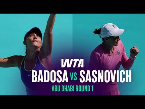 Paula Badosa vs. Aliaksandra Sasnovich | 2026 Abu Dhabi Round 1 | WTA Match Highlights