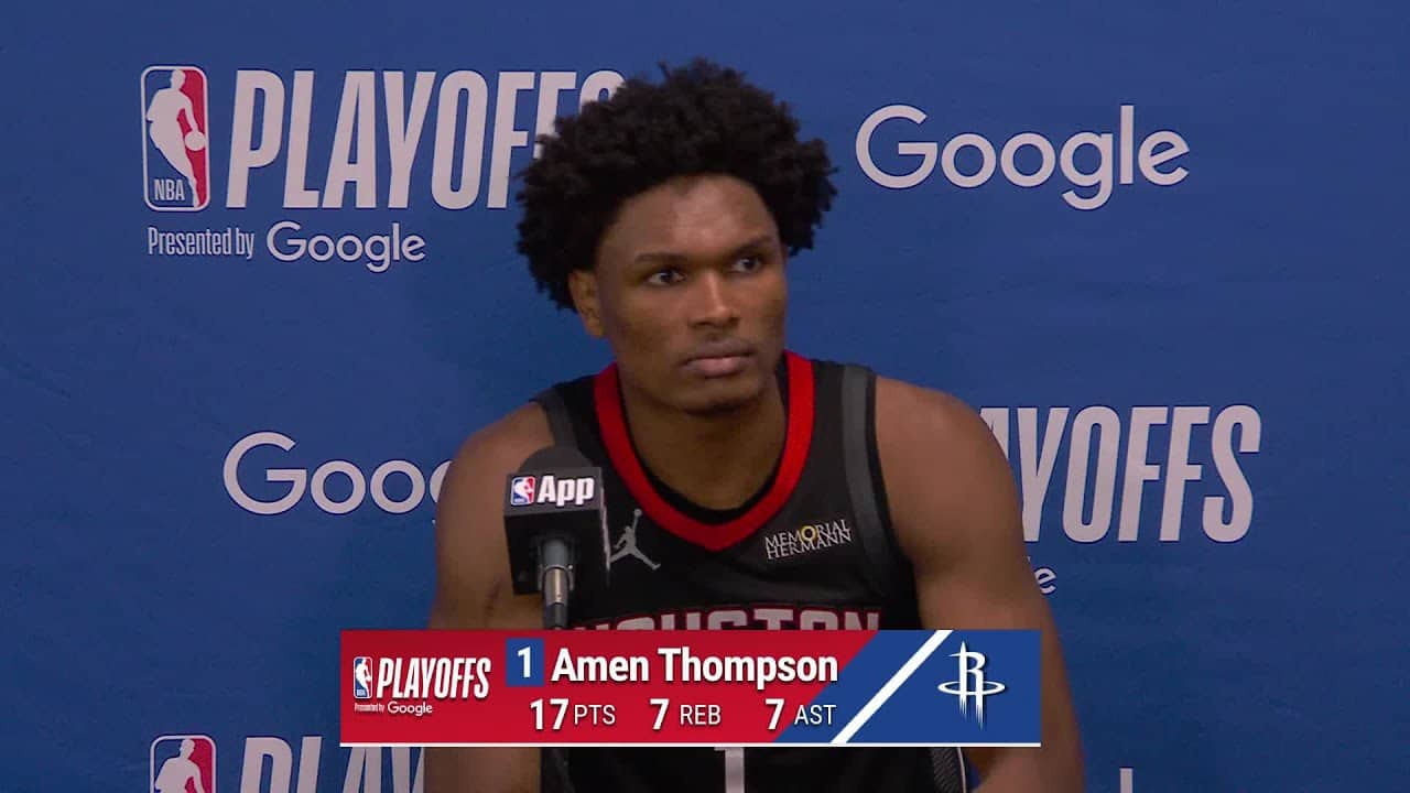 Amen Thompson with a Press Conference vs Lakers Game 1