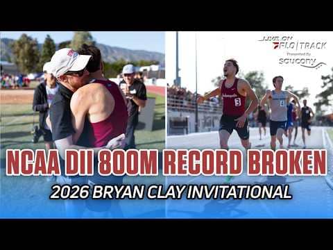 Josue Le Cadre shatters NCAA DII record 1:45.09 ELITE MEN’S 800m WIN | 2026 BRYAN CLAY INVITATIONAL