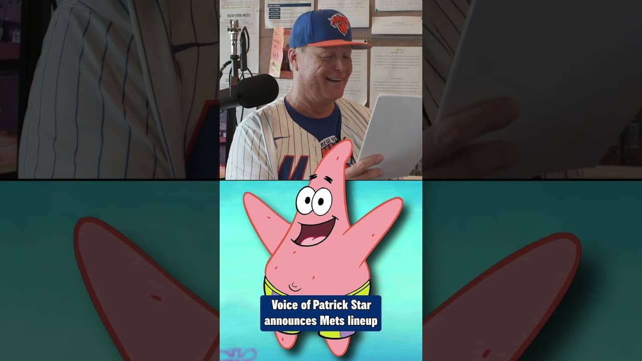 The voice of Patrick Star from SpongeBob Squarepants, Bill Fagerbakke, announced Mets lineup