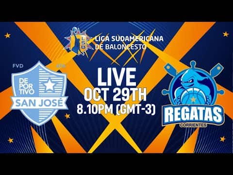 LIVE - San Jose v Regatas | Liga Sudamericana de Baloncesto FIBA 2025 | Group Phase
