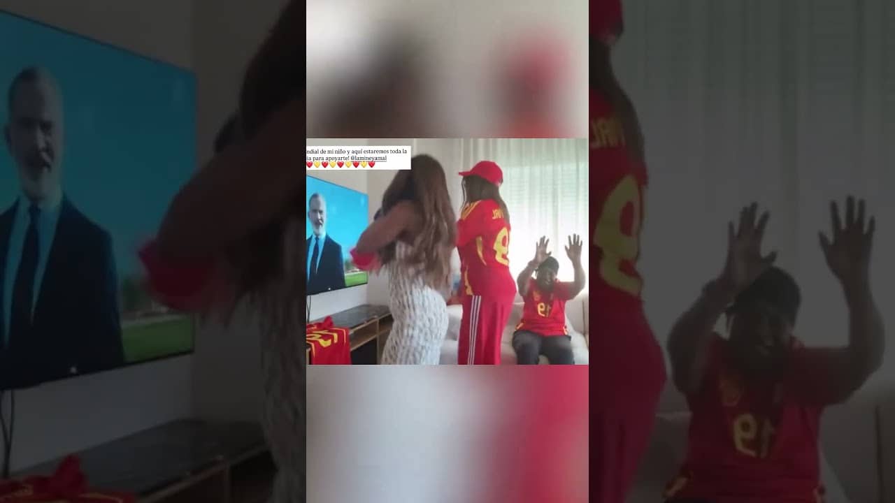 Lamine Yamal's family reacting to his first-ever World Cup call-up 🤩🇪🇸 (via sheila_ebana/IG)