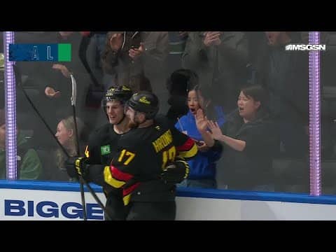 Zeev Buium scores a goal against the New Jersey Devils