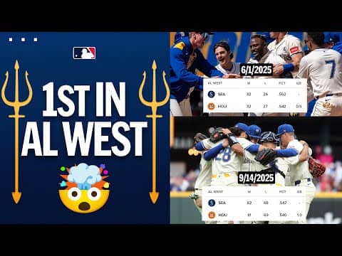 Mariners take possession of 1st place in AL West!! (Last three outs seal their NINTH straight win!)