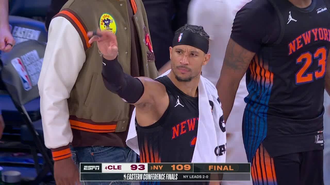 Josh Hart says Knicks 'can't be happy' up 2-0 after dropping new playoff career-high 🔥 | NBA on ESPN