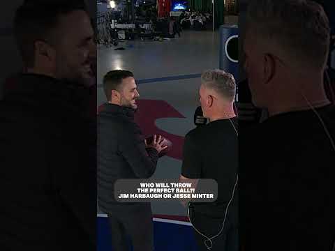 Jim Harbaugh & Jesse Minter both attempt to throw the perfect pass 👀