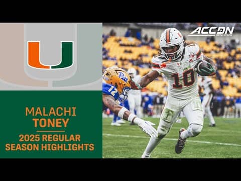 Malachi Toney 2025 Regular Season Highlights | Miami WR