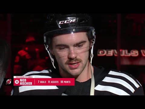 Hischier, Markstrom, Brown, Siegenthaler & Keefe after 4-3 win vs. DET
