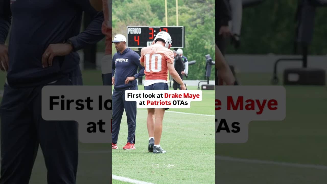 First look at year 3 Drake Maye at #Patriots OTAs 👀