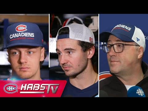 Zachary Bolduc, Alexandre Texier + more Habs address the media at practice | FULL PRESS CONFERENCES
