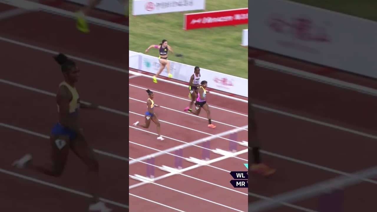 Masai Russell tears up the field with 12.25 in the 100m hurdles #DiamondLeague