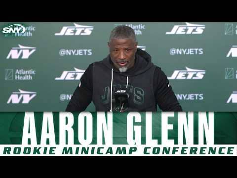 Aaron Glenn on excitement of Jets rookie minicamp, David Bailey, Russell Wilson interest, and more