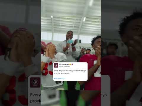 Ethan Pritchard back with his teammates 🙏 (via @FSUfootball/TT)