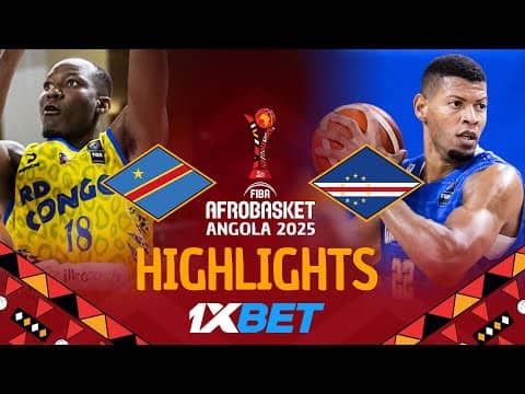 Congo DR 🇨🇩 vs Cape Verde 🇨🇻 | 1XBET Highlights | #AfroBasket 2025