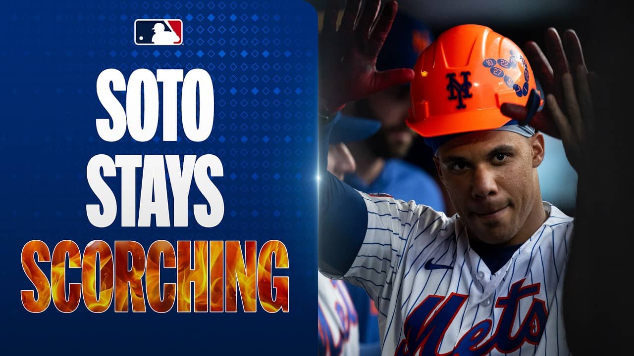 Soto stays RED HOT! 🔥 Juan Soto launches his 6th home run in his last 7 games for the Mets! 🍎