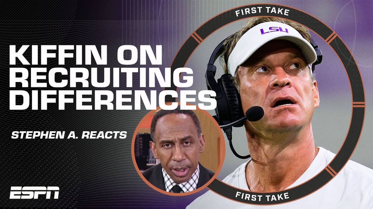 Stephen A. reacts to Lane Kiffin's comments on recruiting in Baton Rouge vs. Oxford | First Take