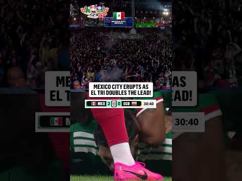 Beers went FLYING in Mexico City after Jiménez's goal