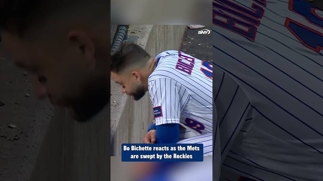 Bo Bichette sat in the Mets' dugout by himself after the Rockies swept the Mets at Citi Field.