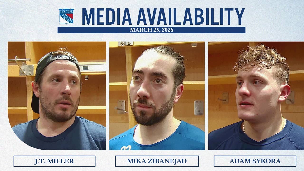 NYR at TOR: J.T. Miller, Mika Zibanejad and Adam Sykora Postgame Media Availability | March 25, 2026
