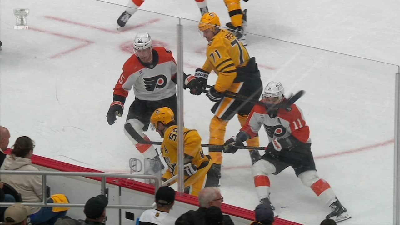 Interesting Evgeni Malkin High Stick Penalty Against Travis Konecny, Friendly Fire Included