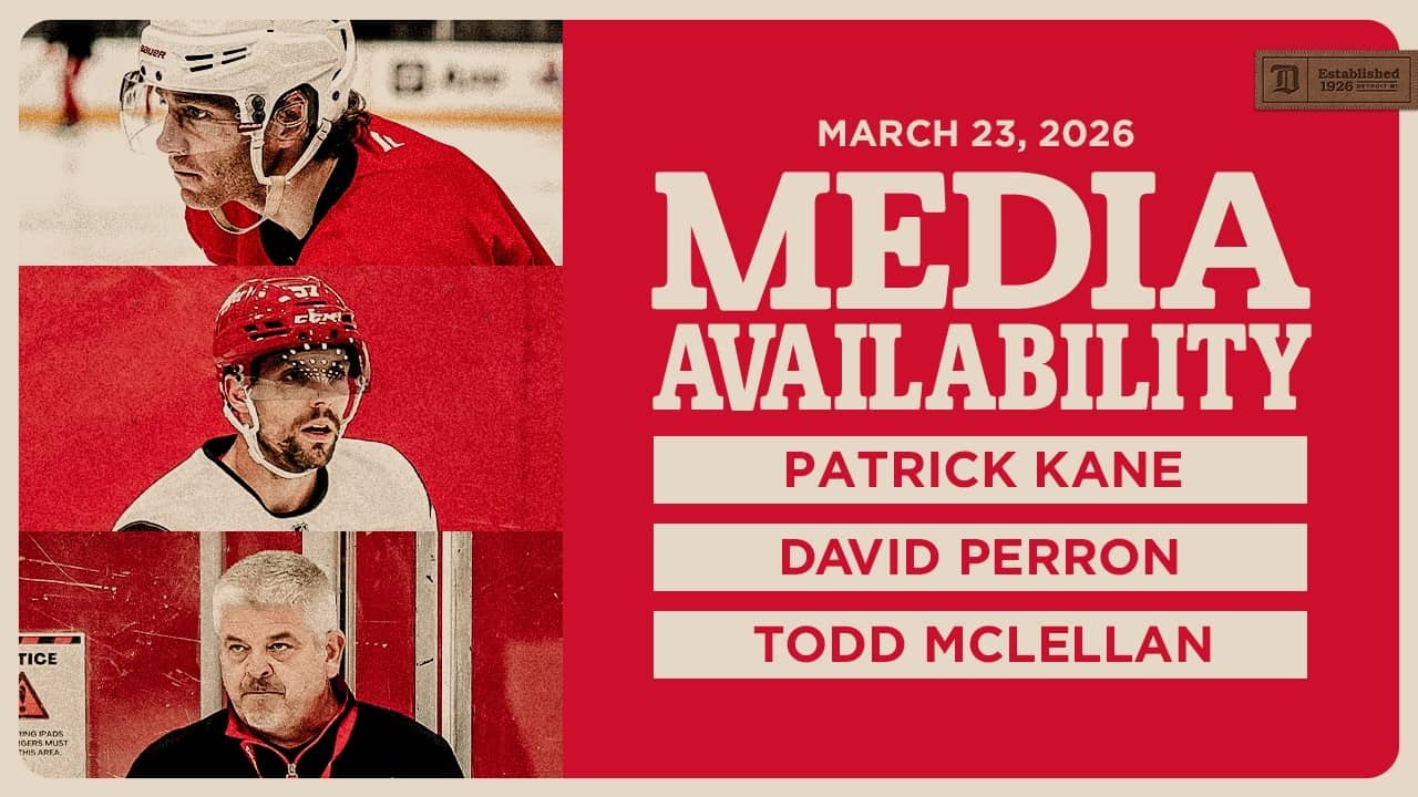 Patrick Kane, David Perron, Todd McLellan Practice Media | March 23, 2026