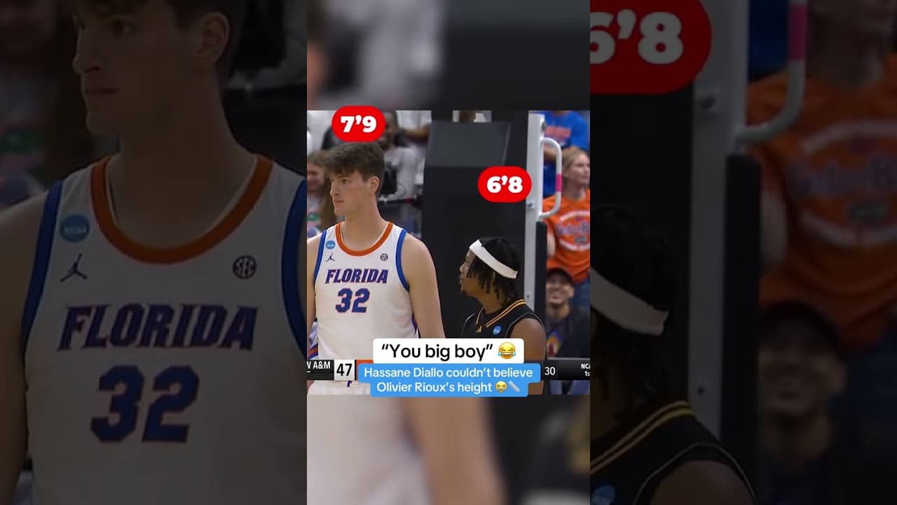 He couldn't believe Oliver Rioux's height 😂 #shorts