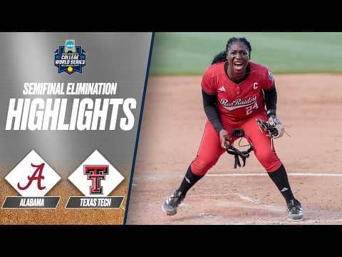Texas Tech vs. Alabama: 2026 Women's College World Series semis elimination | Extended highlights