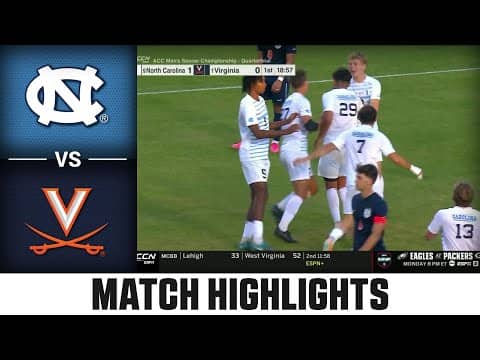 Virginia vs. North Carolina Match Highlights |  2025-26 ACC Men’s Soccer