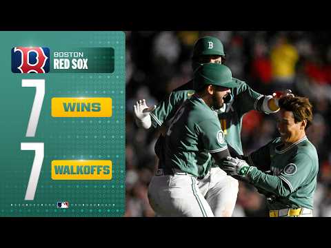 The Red Sox have seven wins in their Fenway green City Connects... ALL SEVEN have been walkoffs! 😳