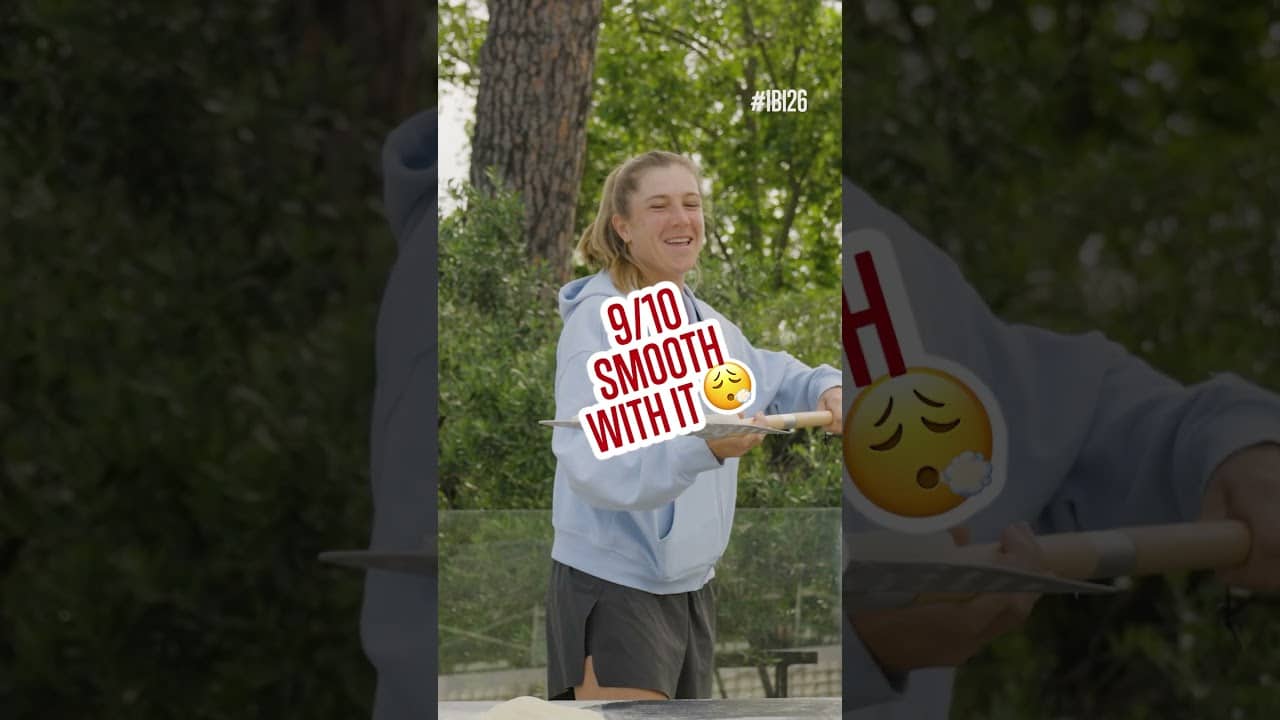 Things got saucy real fast! 😂 🍕 #IBI26 #Tennis #WTA #ATPTour