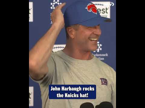 Giants HC John Harbaugh pulls out the Knicks hat during OTAs 🔥 "Let's Go Knicks!"
