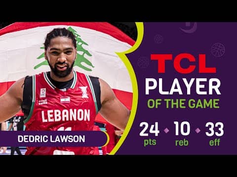 Dedric Lawson (24 PTS) | TCL Player Of The Game | JPN 🇯🇵 vs LBN 🇱🇧 | FIBA Asia Cup 2825