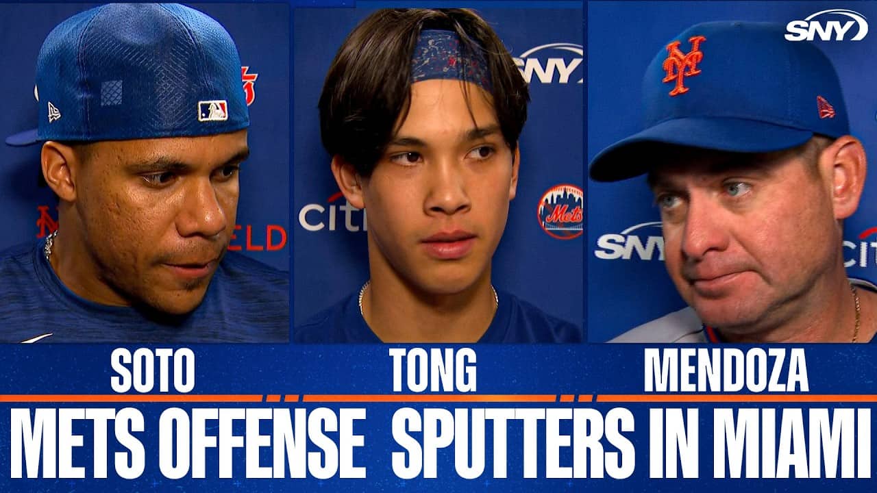 Carlos Mendoza, Juan Soto and Jonah Tong react to the Mets frustrating loss in Miami